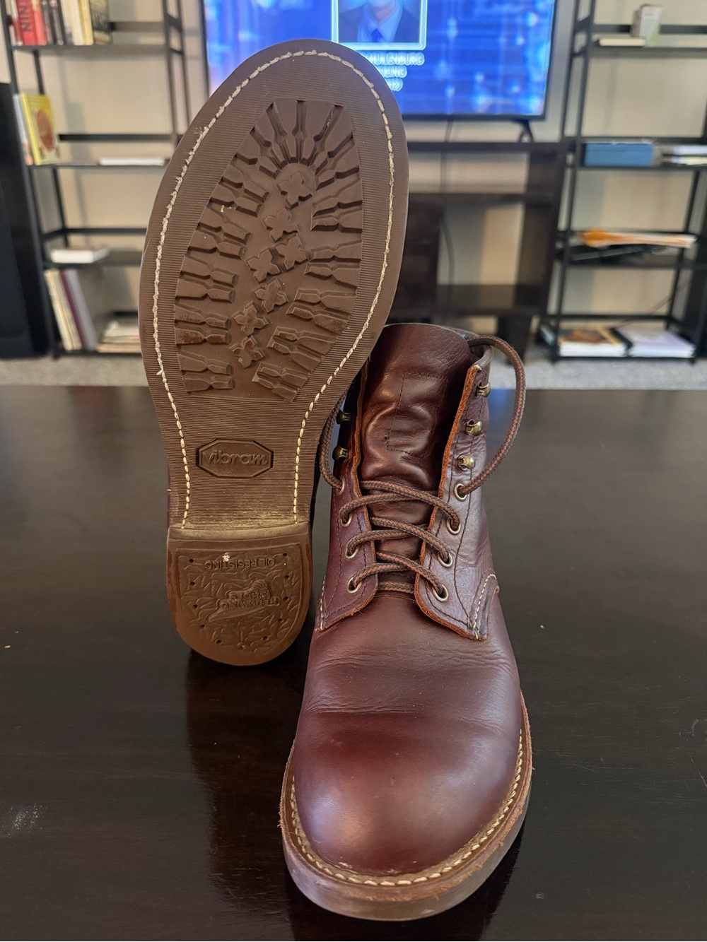 Red Wing Shoes Brown Leather Lace-Up Work Boots 3340 Blacksmith - Picture 5 of 6
